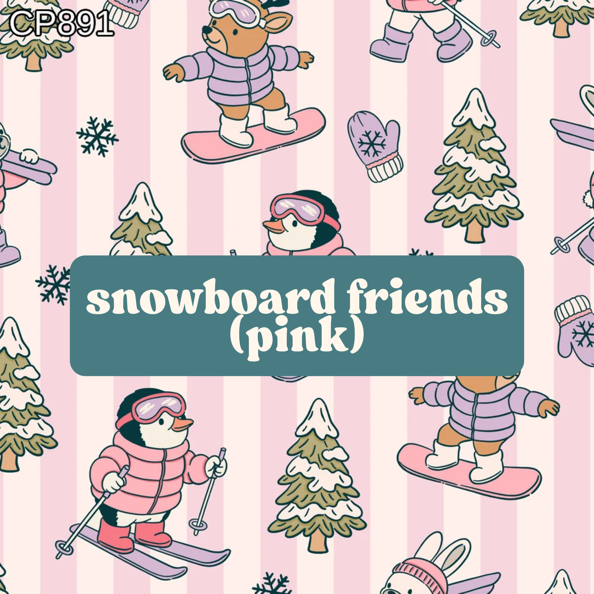 snowboard friends (pink)