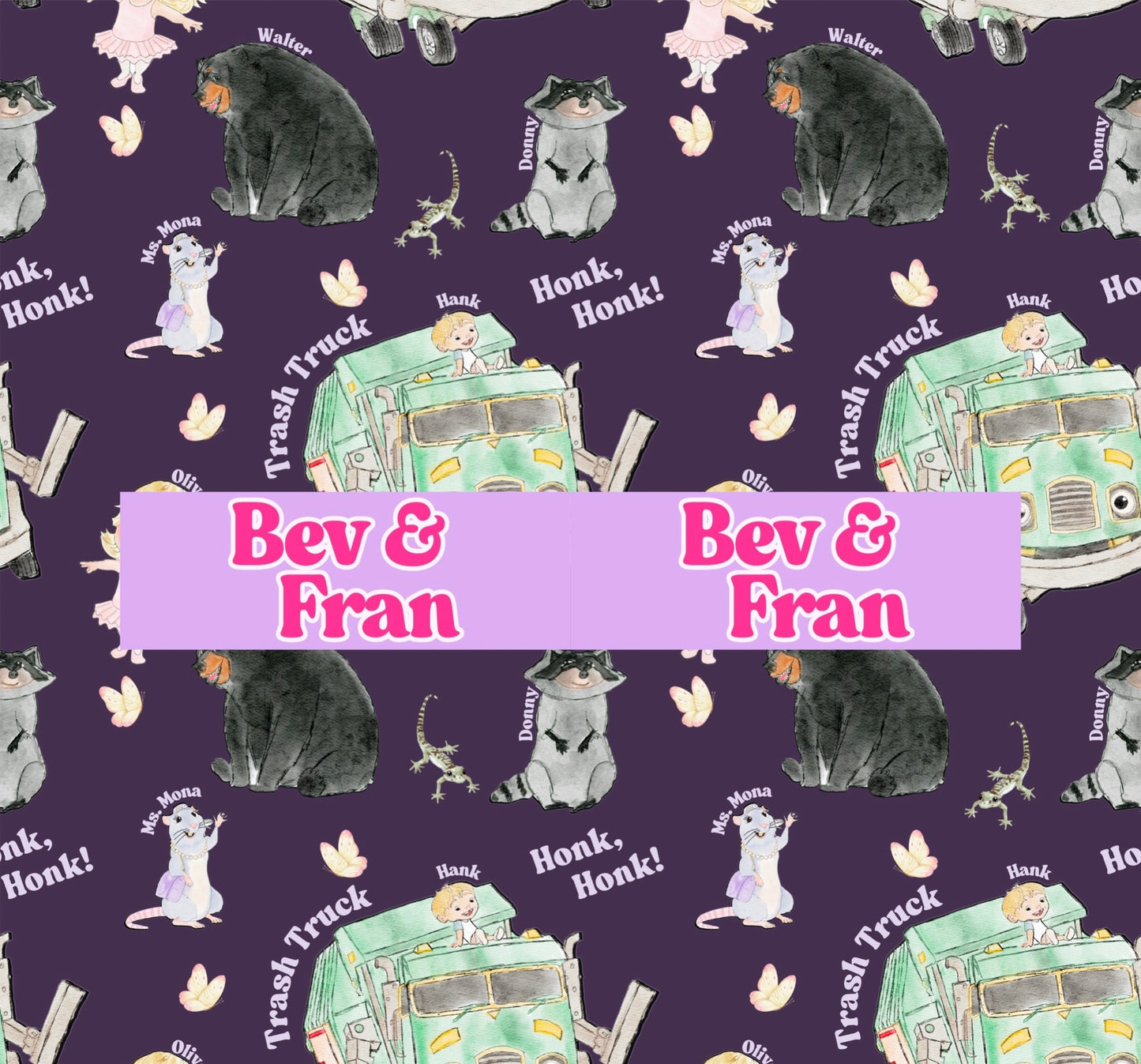 Trash Truck (Purple & Butterflies)