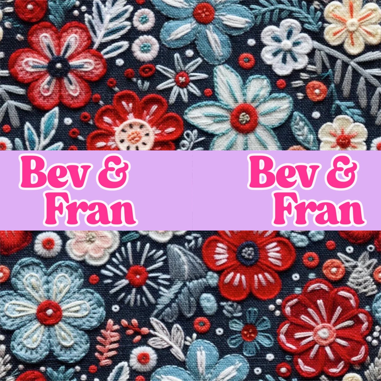 “Embroidered” Floral RWB (faux embroidery)