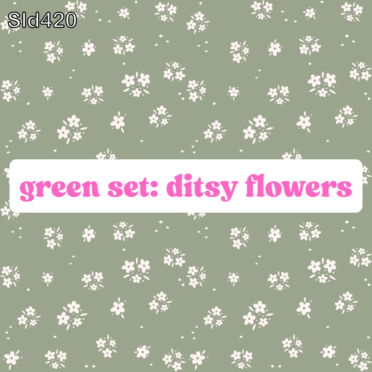 Green Set: Ditsy Flowers