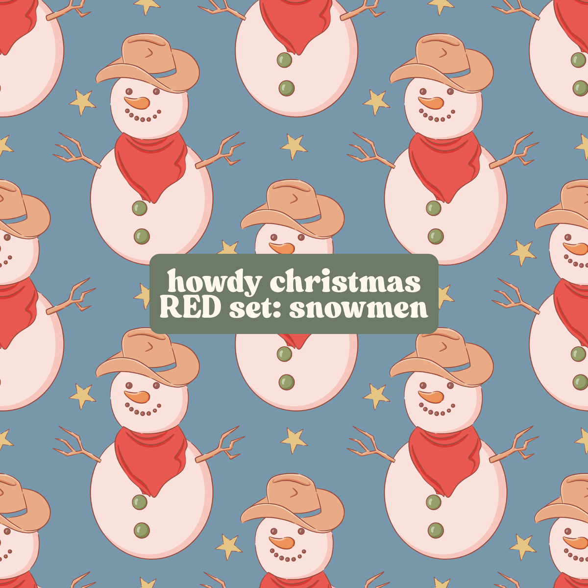 howdy christmas RED set (collection of coordinate prints)