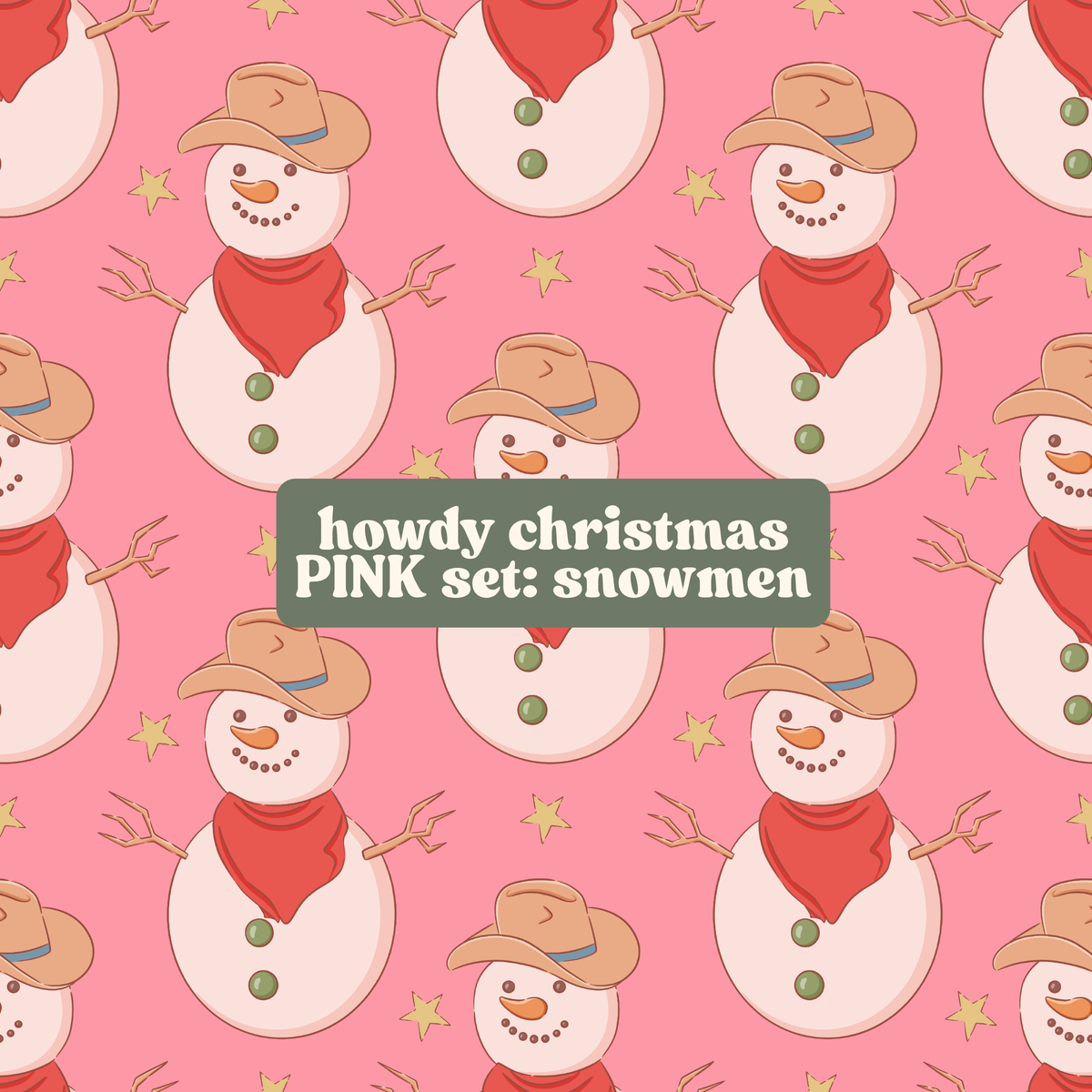 howdy christmas PINK set (collection of coordinate prints)