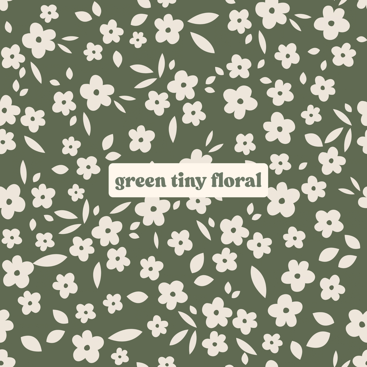green tiny floral + green tiny gingham