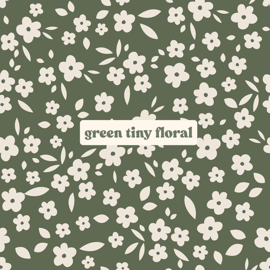 green tiny floral + green tiny gingham