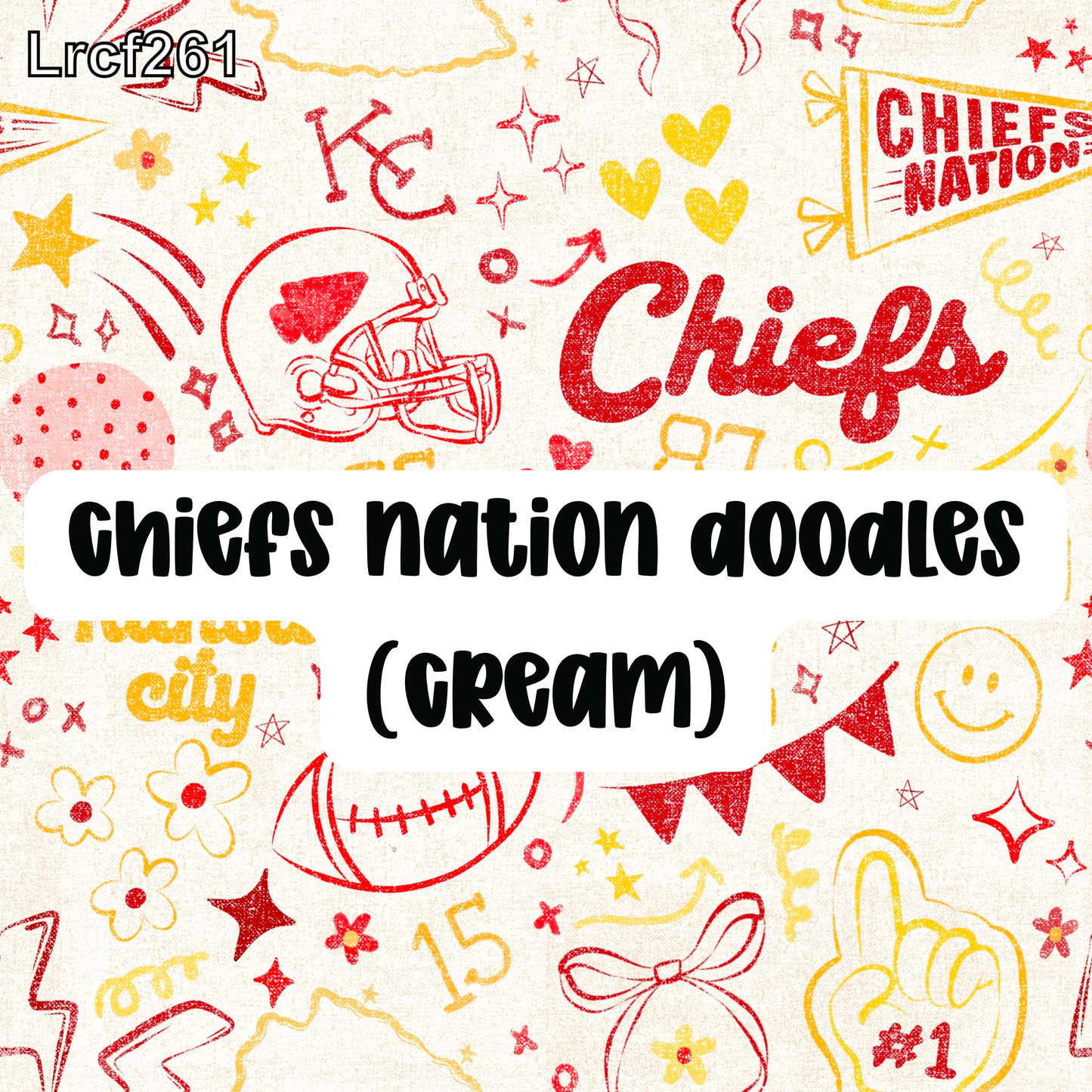 chiefs nation doodles (cream)