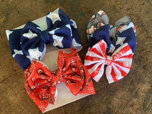 Headwrap Bows (left) and Large Bows (right)