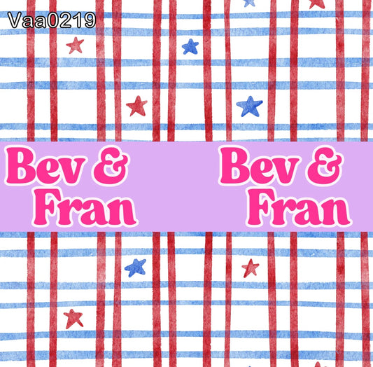 Red & Blue Plaid w/ Stars