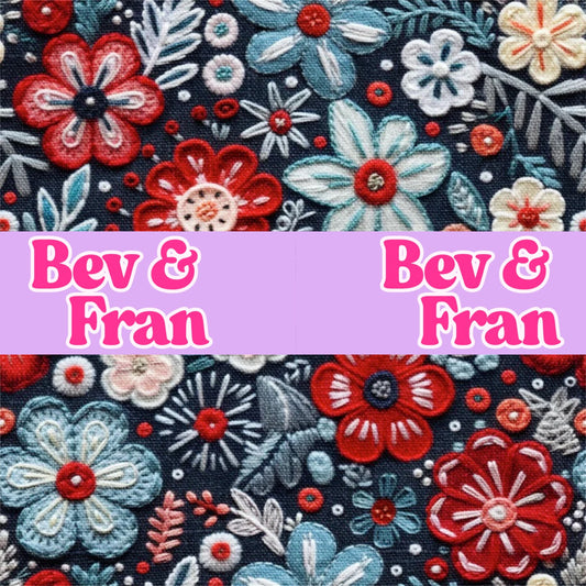 “Embroidered” Floral RWB (faux embroidery)